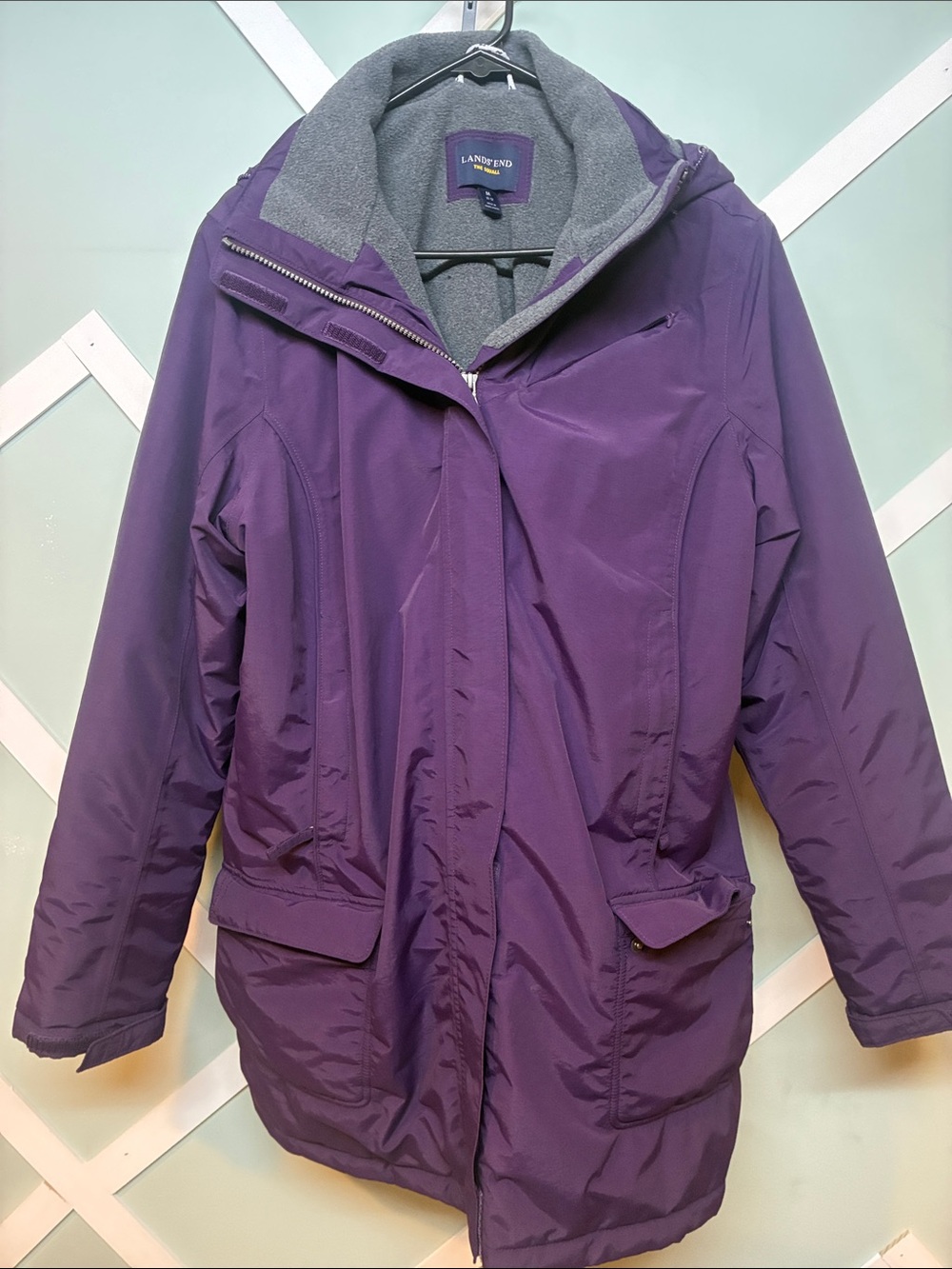 Lands End The Squall winter coat purple Medium